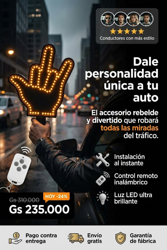 Mano Led Divertida Para Autos